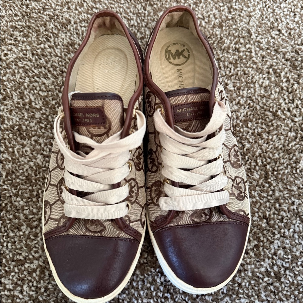 Michael Kors City Lace-Up Sneakers for Women Size 7.5 M Brown - Picture 1 of 7